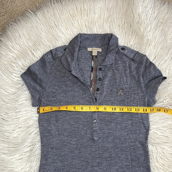 Burberry Brit Gray Short Sleeve Polo with Shoulder Strap Hardware, xs - Picture 10 of 16